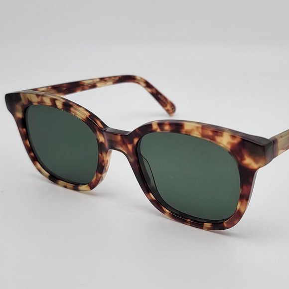 Madewell Accessories - Madewell Venice Maple Syrup Tortoise Flat Frame Green Lens Sunglasses 49-17-140
